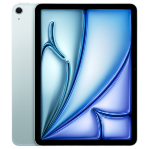 iPad Air 7 (2025) van voren en achteren, in de kleur blauw